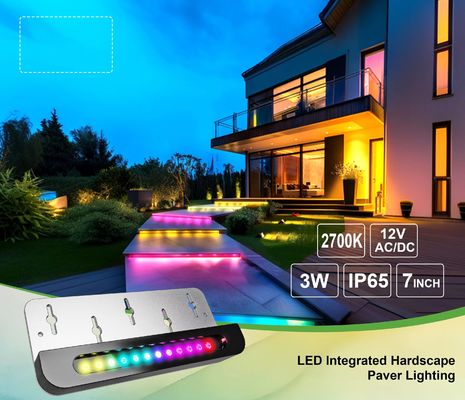 Lámparas de paso de aluminio LED multicolor RGB Lámparas de pared exteriores con sensor de movimiento IP65 impermeable