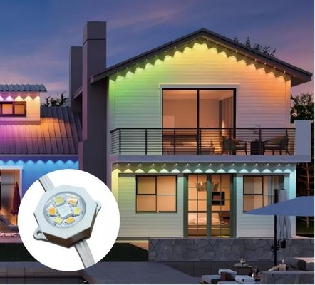 RGBIC CCT Smart Eave Pared montada luz exterior PC ABS material de la carcasa con 5054 2835 fuente de luz