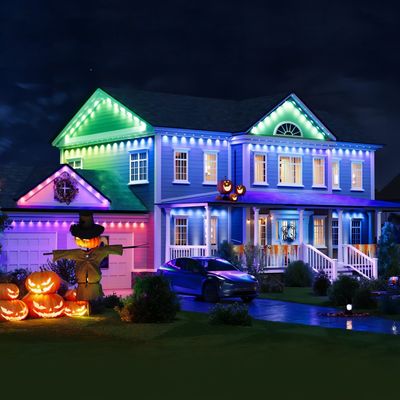 Brillante 48W RGBIC CCT Smart Eave Luces exteriores a prueba de agua Para la boda Navidad Cumpleaños PC ABS carcasa 90°