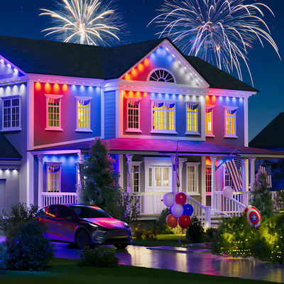 Instalado en la pared Luces de Eave inteligentes al aire libre RGBIC CCT Iluminación con CRI y PC ABS